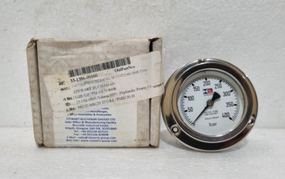 #ad STEWARTS 0 400 BAR PRESSURE GAUGE HEAVY DUTY FRONT FLANGE PANEL MOUNT #11 $98.70