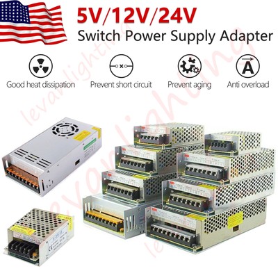 AC 110V To DC 12V/24V 5A~60A Switch Power Supply Adapter For LED Strip Camera 