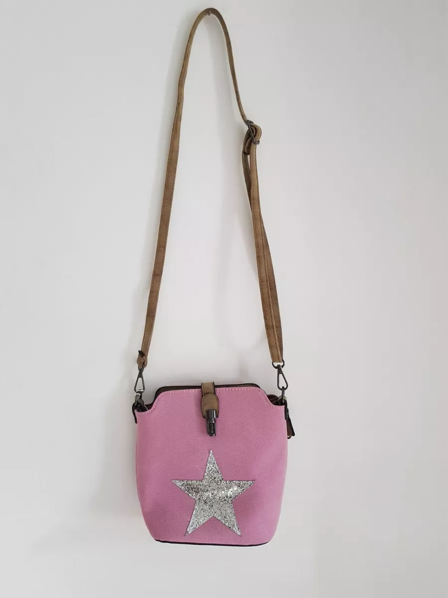 Navy and store pink handbag