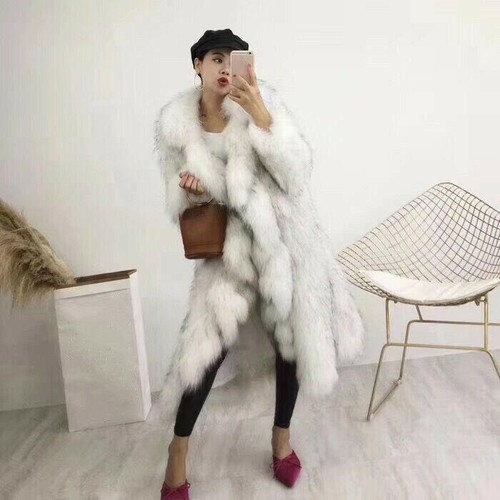 Womens Winter Warm Faux Fur Collar Jacket Coat Luxury Long Lapel Parka Outwear - Picture 2 of 6