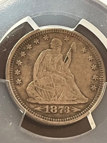 1873 w / arrows Seated Liberty Quarter , PCGS XF45, better date & grade - Picture 11 of 12
