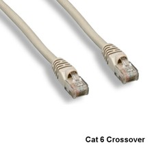 Kentek Gray 14ft Crossover Cat6 UTP Patch Cord 24AWG 550MHz Pure Copper Ethernet