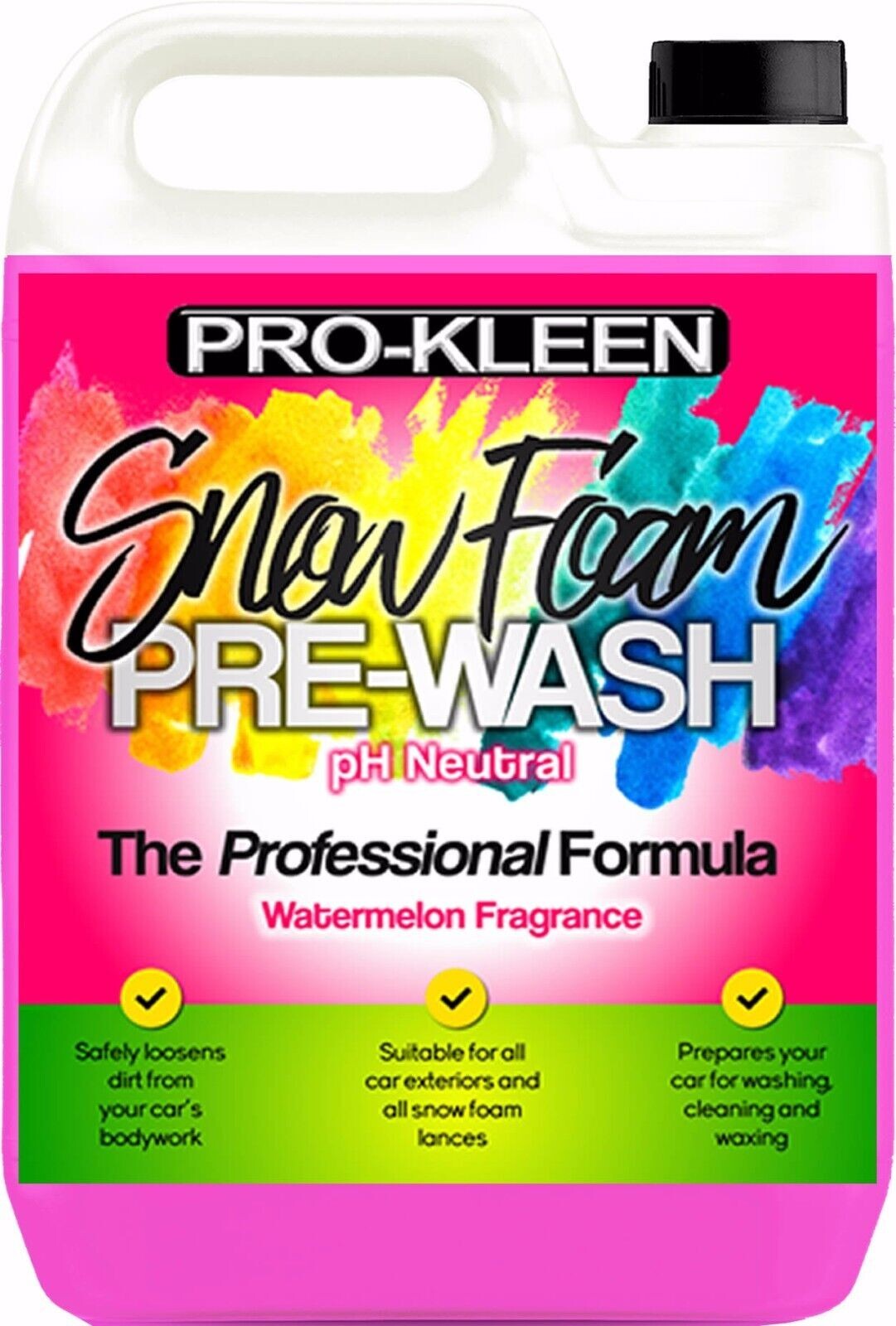 ProKleen Snow Foam Pre Wash Watermelon pH Neutral Shampoo Non Caustic Car 5L
