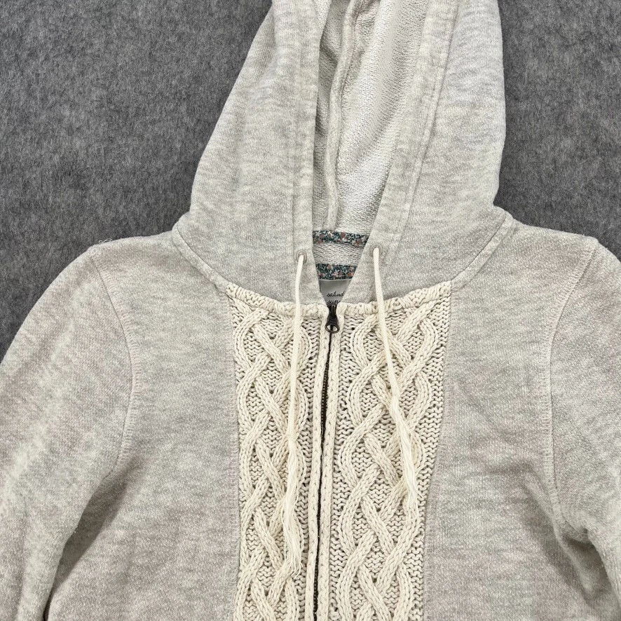 OFF WHITE Anthropologie Saturday Sunday Felpa da donna con cappuccio maglia maglione avorio S