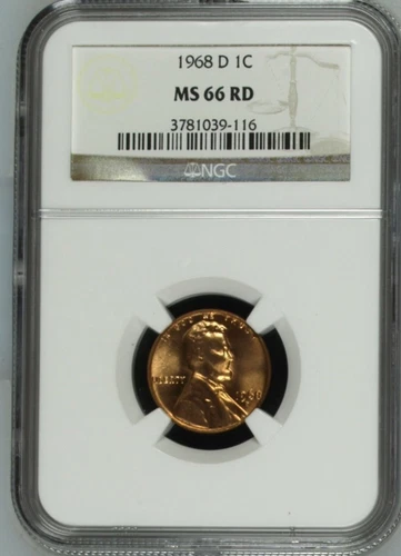 1968 D Lincoln Cent NGC MS 66 RD