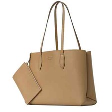 Image of Kate Spade All Day Large Tote Beige Taupe Leather Pouch PXR00297 NWT $248 FS