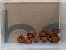 LEGO Parts - Reddish Brown Tile Round 1 x 1 w Bar Pin Holder - No 20482 - QTY 10