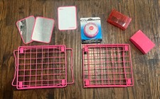 LockerMate Locker Shelf and Accessories Mirror, White Board, Cups and Light Pink