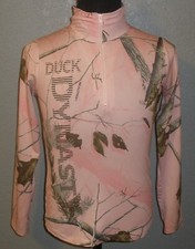 Women's Large Duck Dynasty Realtree Camouflage 1/4 Zip Long Sleeve Hunting Shirt