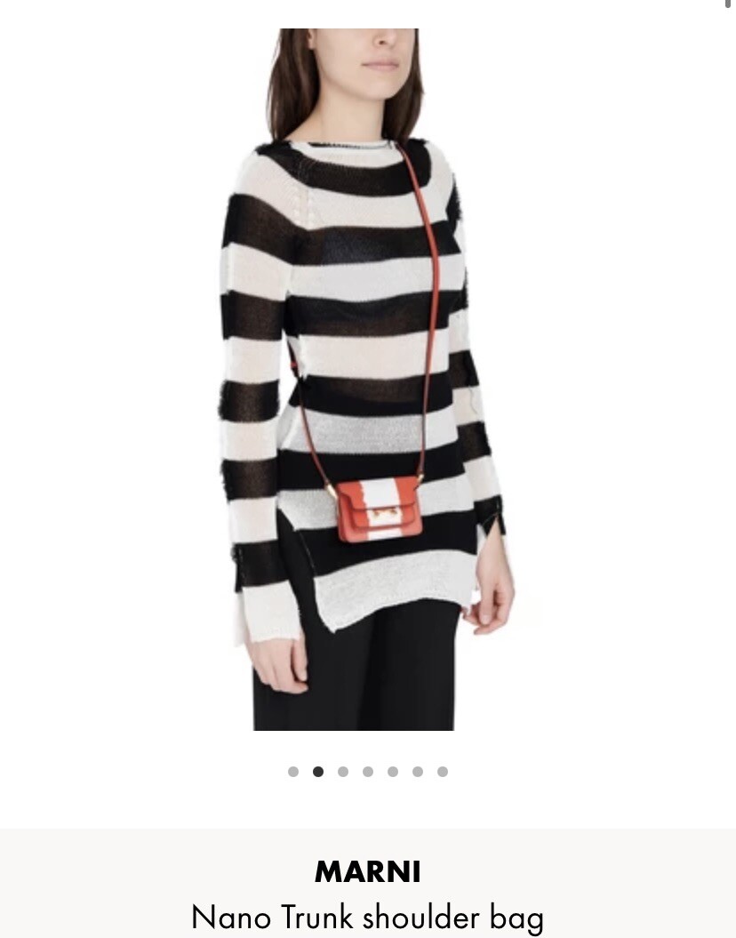 ★MARNI★ Trunk Nano Chain Crossback Brick SBMP0085U0LV520Z6 Marni Brushstroke Nano Trunk Shoulder Bag Red & White | eBay