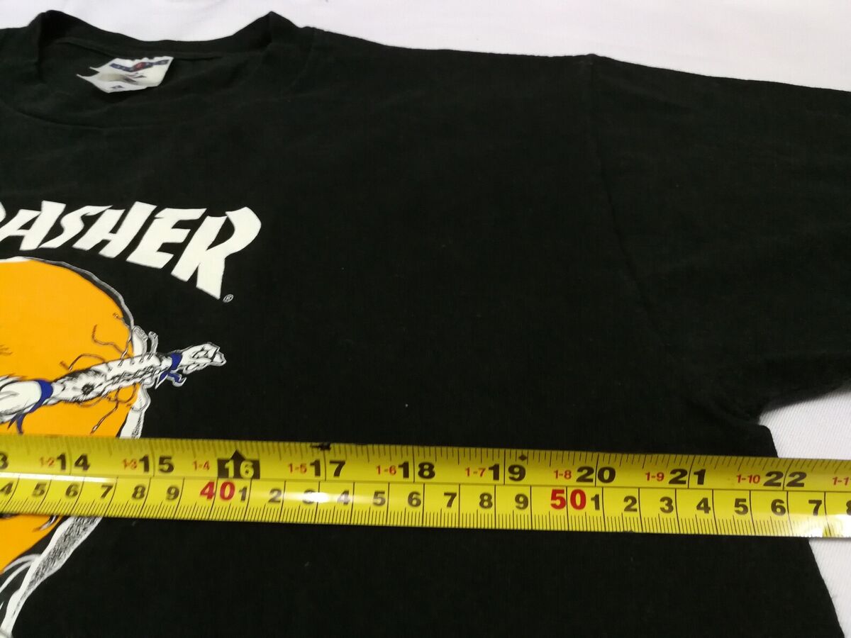 Vintage 90s Thrasher Pushead T Shirt USA Skateboard Skate Vintage 90s Thrasher Pushead T Shirt USA Skateboard Skate