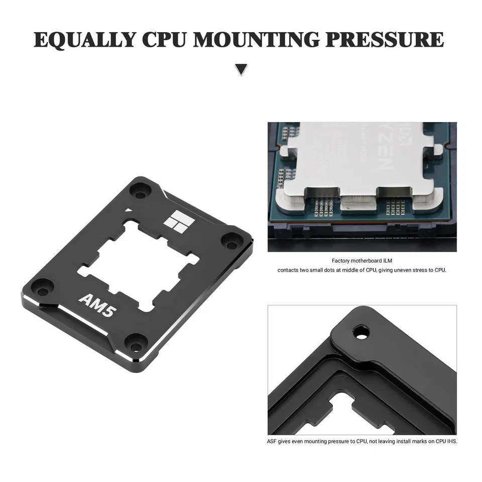 ASF-Black AM5 CPU Holder, Corrective Anti-Bending Fixing Frame, AM5 Full-fit Fix - Image 3 of 4