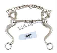 New Dragon Horse Bit Snaffle Bit with Chain With Oval Link Stainless Steel Tack