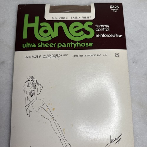 Vintage 1980 Hanes Ultra Sheer Pantyhose Tummy Control Barely There NOS - Picture 3 of 7