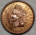 Uncirculated 1887 Indian Head Cent, Sharp specimen.