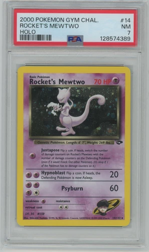 POKEMON ROCKET'S MEWTWO 2000 GYM CHALLENGE #14 HOLO PSA 7