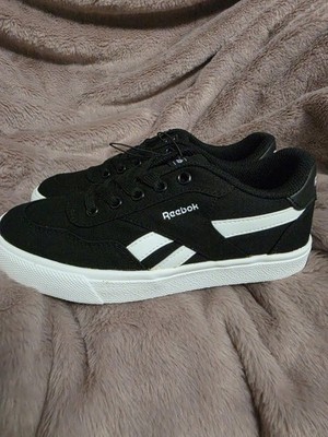 Reebok Tech Canvas Casual Sneakers Black/White, Kids Size 3