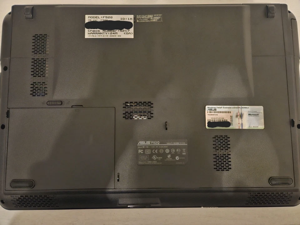 ASUS F52Q Series Notebook - Pentium T3200 / 2GB RAM / 250GB HDD - Windows Vista - Immagine 4 di 4