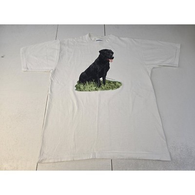 Vtg 90's Labrador Retriever White T-Shirt Adult Large cotton USA All Sport