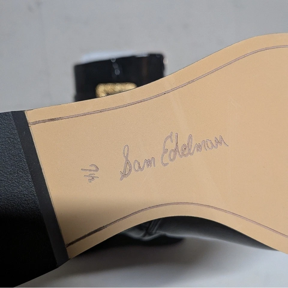 Botas al tobillo Sam Edelman Weslie negras charol punta cuña talla 7,5 nuevas sin etiquetas Foto 4 de 4