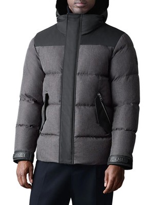 Mackage Riley-MHT Quilted Down Jacket With Sheepskin Hood  - Mens Size 38 NEW