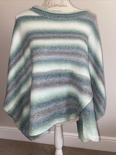 Pullover Oversize von Sarah Tempest, hübsches grün/weiß/grau gestreift One Size - Bild 3 von 14