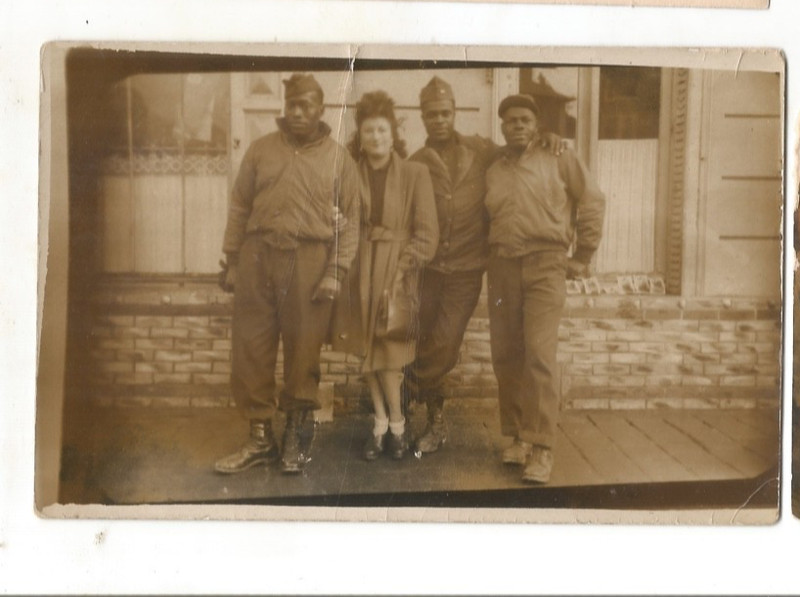 RPPC AFRICAN AMERICAN WHITE WOMAN ARMY NAVY MARINES MILITARY INTEGRATION FRANCE