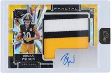 Roman Wilson Steelers Signed 2024 Panini One Gold FOTL #412 #19/25 Rookie Card