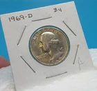 1969-D Washington QUARTER 25 Cent COIN / Brilliant Uncirculated (A)