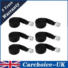 6 x Heavy Duty Ratchet Tie Down Straps Car Roof Rack Belts Quick Release 2.5M
