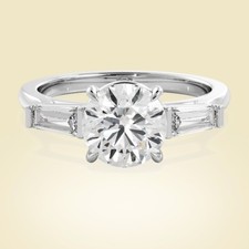 IGI Certified Lab Grown 3.70 Ct Round Cut 18k White Gold Diamond Engagement Ring