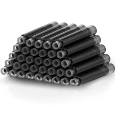 36 Pcs 3.4mm Fountain Pen Black Ink Cartridges - International Standard Refil...