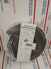Electriduct FLAT ELECTRICAL POWER CORD 15 FEET EXTENSION CORD Gray NEW T3