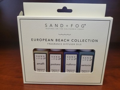 SAND + FOG Fragrance Diffuser Oils 4 PACK NEW SEALED EUROPEAN COLLECTION Amalfi