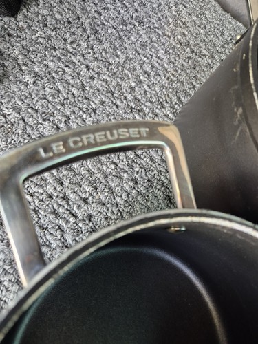 3 X Le Creuset Saucepan Toughened Non-Stick 20-18-16cm Well Used With Lids - Picture 9 of 15