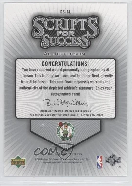 2005-06 SP Signature Edition Scripts for Success Silver /50 Al Jefferson Auto - Image 2 of 2