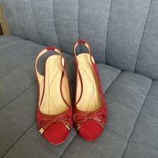Kate Spade Bow Slingback Heels shoes Red Size 6M Office Girly