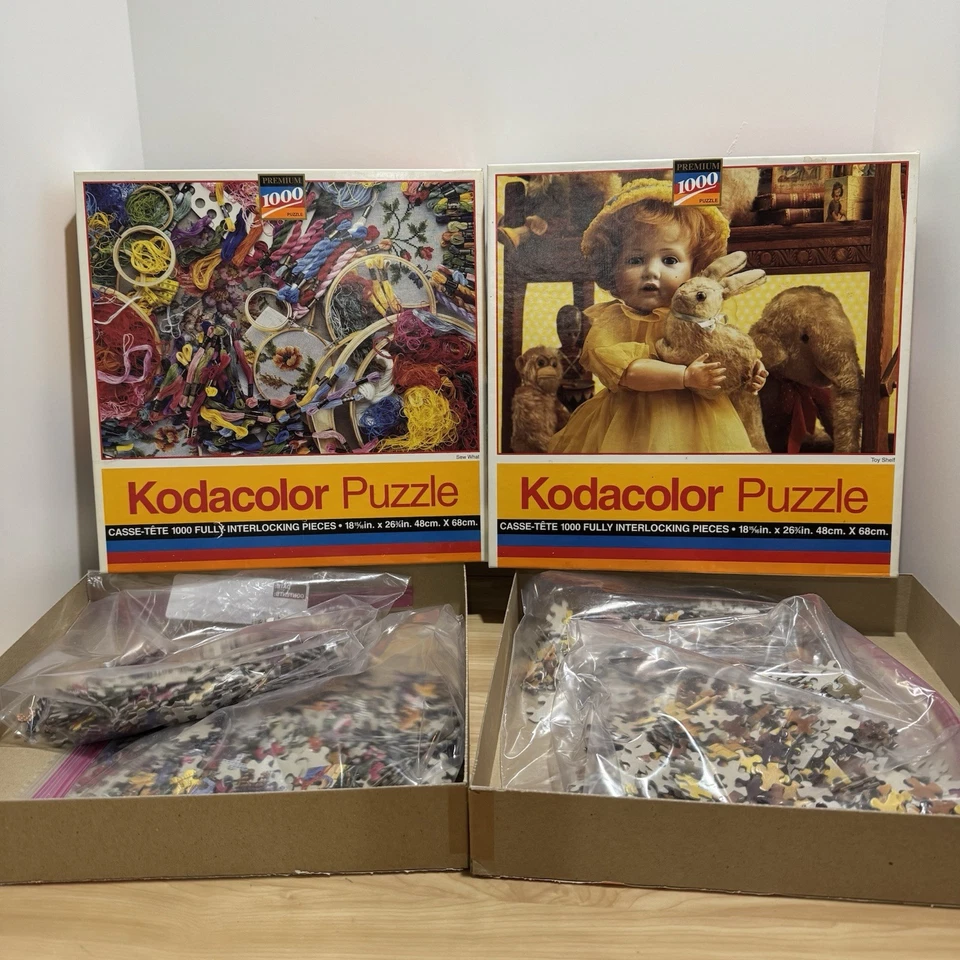 Lot 4 Kodacolor 1000 PC Puzzles SEW WHAT Study Of Music TOY SHELF Goody Gumballs - Image 3 of 4