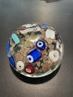 Large Signed Murano Paperweight 4 1/4”