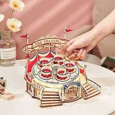 ROKR 3D Wooden Puzzle Model Kits Mechanical Swivel Seats Kit for Adult Gifts