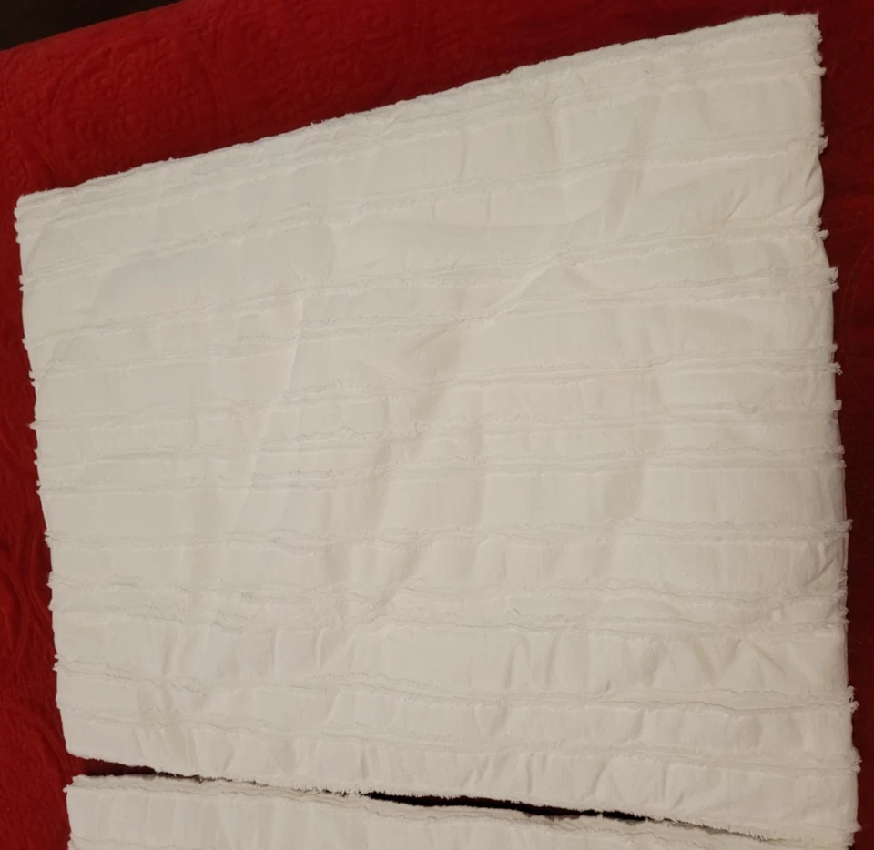 2 West Elm Fringe Pillow Covers Cotton Linen Blend 20”x26” White - Image 3 of 4