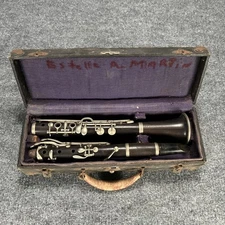 Vintage Manhattan Clarinet NYC Stencil Grnadilla 1940's With Case