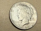 1921 high relief PEACE U.S. silver dollar. Original VF. #od4