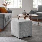 Modway 17" Square Woven Heathered Fabric Upholstered Ottoman