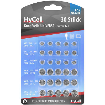 Hycell Set De Pilas Botón HyCell 5015473-510 5x AG1-13 Para Relojes Juegos Y ...