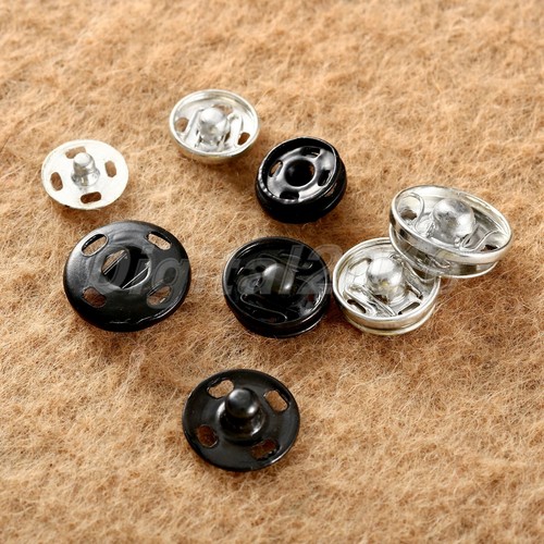 100PC Metal Snap Fastener Spring Press Studs Popper Buttons Clothes