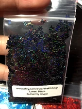100G Solvent Resistant LASER BLACK Butterfly Shape Glitter Nail Epoxy US Seller