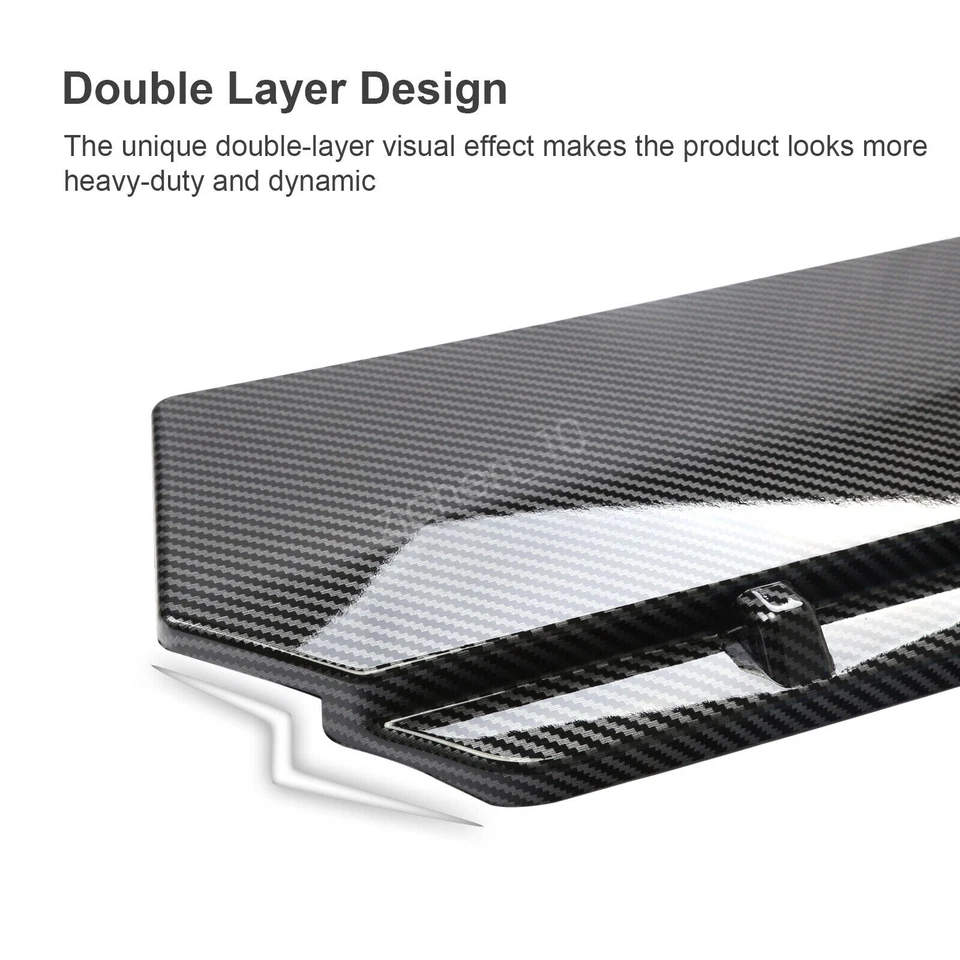 For Cadillac CTS CTS-V CT4 Carbon Style Front Bumper Lip Splitter +Strut Rods Foto 3 de 4