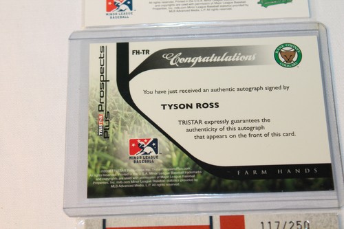 2008 TRISTAR Prospects Plus Farm Hands Autographs #FHTR Tyson Ross Auto RC Lot - Picture 7 of 8