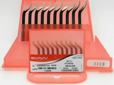Shaviv 29109 10pcs E111 HSS Thin-Nosed Deburring Blade for Steel,Copper,Plastic